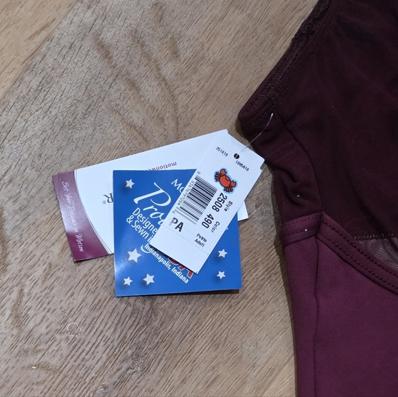 Motionwear Burgundy High Neck Leotard -Petite Adult (009) - Picture 2 of 3